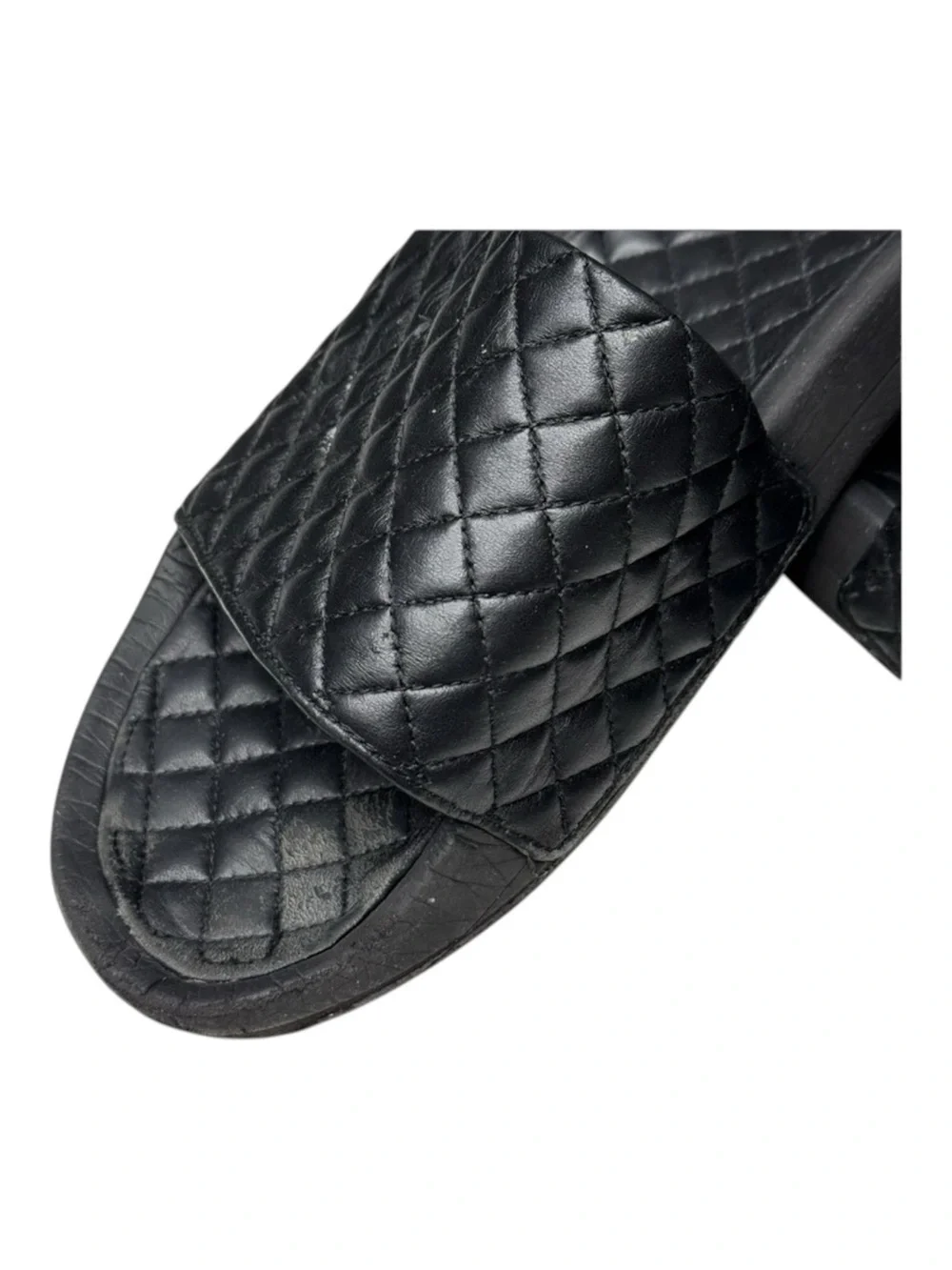 APL 𖤐 Lusso Quilted Nappa Leather Beach Athletic Pool Slide Sandal 𖤐 Black 𖤐 14